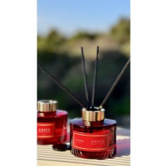 Aura Home Amber Intense Diffuser 150 ml, Yoğun Kokulu Çubuklu Oda Kokusu, Kırmızı Cam